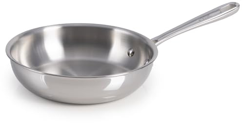 T-Fal Pro Tri-Ply Stainless Steel Fry Pan, 8 Inch, Induction Compatible, Oven Safe 500°F, Fast & Even Heat, Professional Quality & Durability, Frying Pan, Skillet, Cookware, Silver