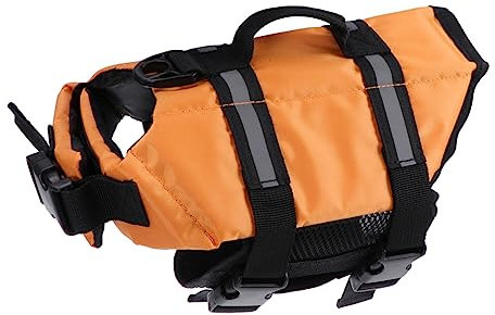 COLLBATH Buoyancy Für Hunde Verstellbare Schwimmweste Orange Für Sicheren Wasserspaß Reflektierend Und Atmungsaktiv Für Bootfahren Und Wassersport