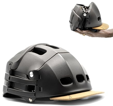 Overade Plixi Faltbarer Helm für Fahrräder, E-Scooter - Volumen durch 3 geteilt - ce en1078 Zertifiziert, gleicher Schutz wie EIN klassischer Helm (Titanium Grey, S/M (54-58 cm))