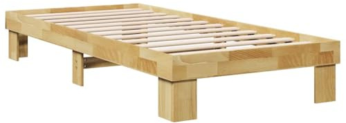 vidaXL Massivholzbett ohne Matratze 80x200 cm Eichenholz, Bett, Schlafzimmermöbel, Einzelbett, Bettrahmen, Möbel Schlafzimmer, Bettgestell Massivholz