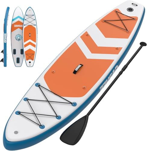 Inflatable Stand Up Paddle Board, 10 ft 6 in/11 Paddle Boards with Premium Accessories, Non-Slip EVA Deck, Ultra-Light Carry Bag Pump, SUP for Youth & Adults of All Skill Levels