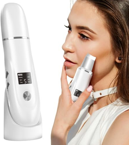 Pinkiou Pulizia Viso Ultrasuoni Professionale, Skin Scrubber, 4 Modalità Regolabili, Ricarica USB, per la Pelle per Pulizia Profonda la Viso Peeling e Rimozione e Punti Neri
