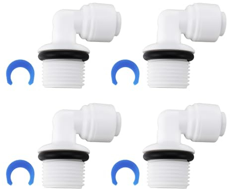 LT Easiyl 4 gomiti a 90° a innesto rapido da 1/4 a 3/8 AG con O-Ring per tubo da 6,5 mm per filtro dell'acqua ad osmosi inversa