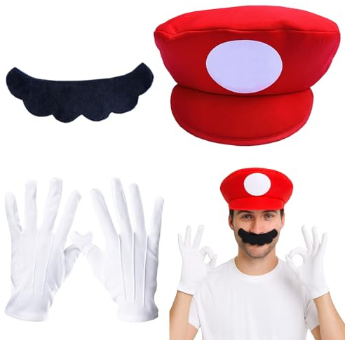 GWAWG M röd skumhatt mössa och en björn fin klänning vuxna halloween set män kvinnor vuxen outfit kostym för jul karneval
