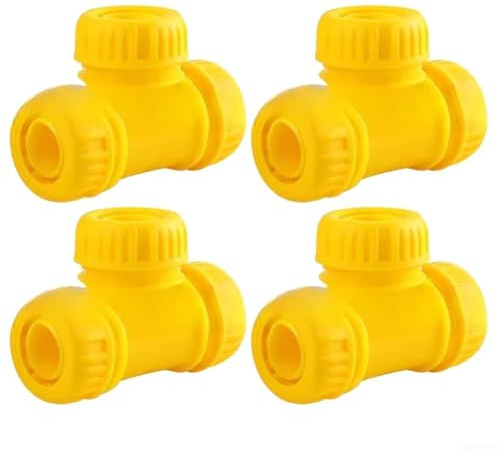 4 connettori a T per tubo da giardino per una gestione efficiente dell'acqua, compatibili con tubi da 2,5 cm, 86,4 cm, 30,5 cm, design a prova di perdite per un uso affidabile (2,5 cm)