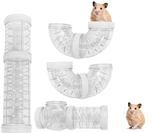 DIY hamsterrörsset 8-pack böjd tunnelleksak med ventilationshål anslutbart externt sportrör för hamstrar små djur