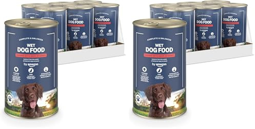 by Amazon Nourriture Humide pour Chiens, Morceaux de bœuf en Sauce, 6 x 1,24 kg (Lot de 2)