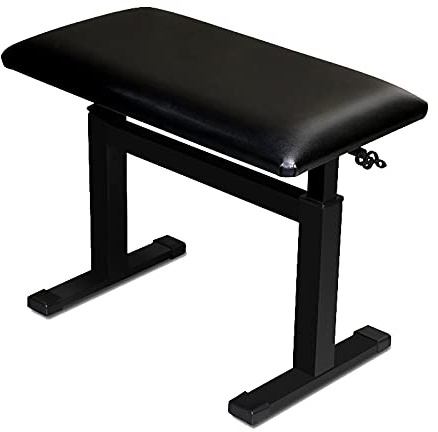 Äkta läder pianopall hydraulisk justerbar toalettbordsbänk kraftig bärande bekvämt pianosäte perfekt för musiker och heminredning