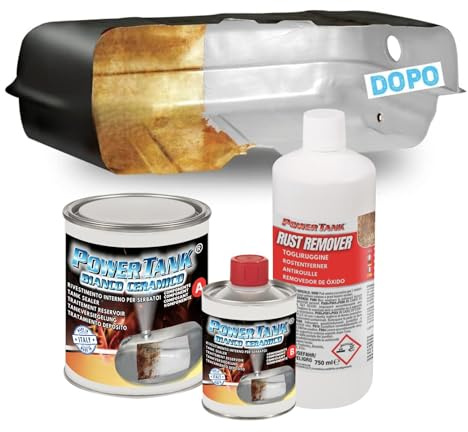 Power Tank - Traitement de Réservoir Innovant - pour Réparer, Régénérer et Protéger Les Réservoirs - (Kit Big Blanc Céramique 1,3 kg) - Automobile, Moto, Scooter, Véhicules Vintage