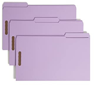 Smead Fastener File Folder, 2 Fasteners, Reinforced 1/3-Cut Tab, Legal Size, Lavender, 50 per Box (17440) (Pack of 1)