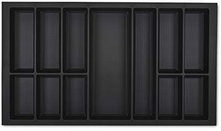 Orga-Box VII Design Besteckeinsatz schwarz 826 x 474 mm Besteckkasten für Beeck Siematic Schröder Küchen uvm. mit 90er Korpus