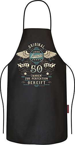 Tablier de barbecue - Tablier de cuisine - Cadeau pour 50e anniversaire - En pur coton, Légende, XL