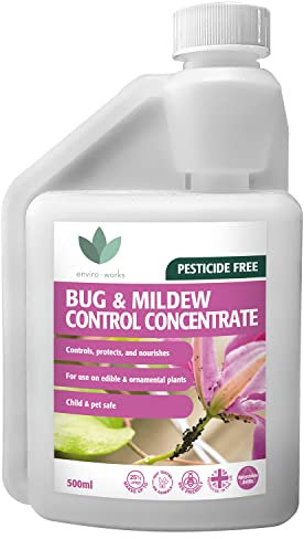 Enviro Works - Bug and Mildew Control - 500ml Super Concentrate - Pesticide Free - Safe to use around children, pets and bees