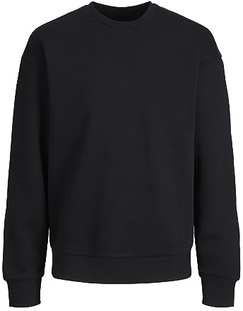 JACK & JONES Uomo Maglia Basic Maglione Manica Lunga Girocollo Caldo Pullover Senza Cappuccio JJESTAR, Colore:Nero, Dimensione Maglia:L