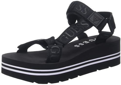 GUESS Damen Avin Keilsandale, Schwarz, 36 EU