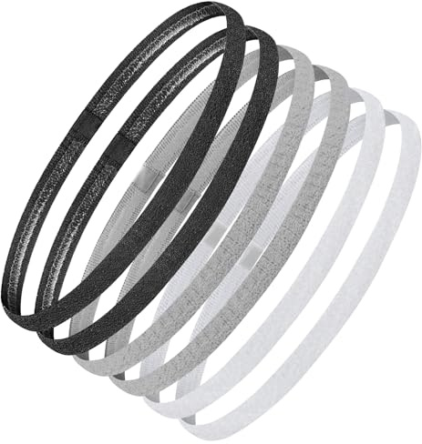 Blooms Sports Headband, 6 PCS Elastic Sports Headband Non Slip Thin Boys Hair Band for Kids Sweatbands for Yoga Running Cycling
