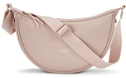 LARKSON Bolso Bandolera Mujer Rosa - Solveig Small - Bolso Riñonera de Media Luna - Bolsa de Ocio de Moda para Viajes, Trabajo - Compartimentos Grandes - Correa Ajustable
