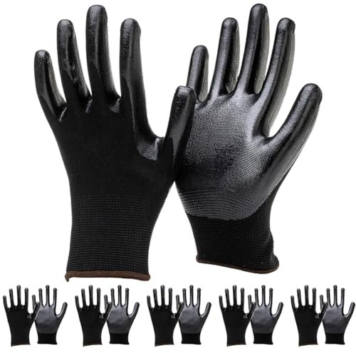 BDSHUNBF 6 Pares Guantes de Trabajo para Hombre Talla 10, Guantes Trabajo Hombre, Guantes Protectores, Guantes Trabajo Mujer, Protección Mecánica Multiusos, Guantes de Protéccion Pintura Mecanico