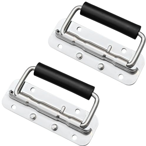 DDHOMIN 2 PCS Heavy Duty Spring Folding Handles,304 Stainless Steel Box Handles