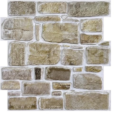 COMSTICKC Paneles de Pared 3D Autoadhesivos de Piedra, 10 Piezas, 30 x 30 cm, Autoadhesivos PVC 3D Decorativo Panel de Pared de Ladrillo para Salón Oficina Cocina