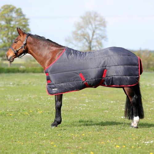 HY EQUESTRIAN HYCONIC 100g Stable Rug, Charcoal/Red (4'9)