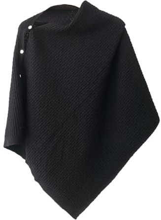 KBOPLEMQ Poncho da donna, elegante e calda, sciarpa invernale, tinta unita, calda, a maglia, in stile retrò, a maglia, per l'autunno, l'inverno