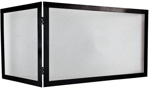 Rechteckiger Kaminschutz aus Schmiedeeisen für Kamine, Eckkamin 80 x 40 x H 45 cm Modell Dolomite