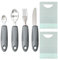 KASURE 4Pcs Easy Grip Cutlery for Arthritic Hands, Extra Wide Handles Anti Slip Disability Aids with Knife Fork Spoon, Adaptive Cutlery for Elderly Arthritis Parkinson Disabled People