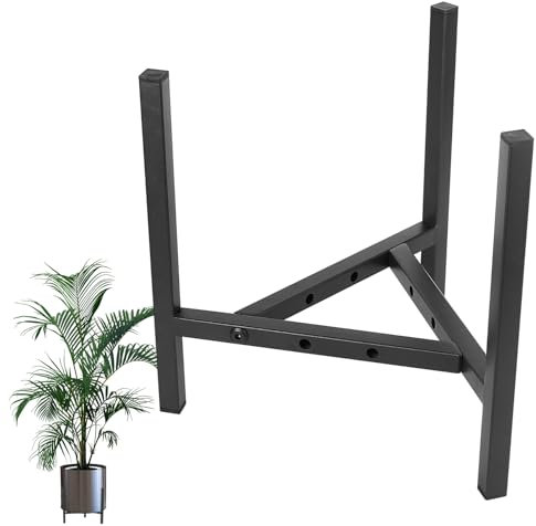 Supporto per Piante da Interno Regolabile, Supporto Piante Interno Regolabile, Portabottiglie in Metallo Nero, Sgabello da Fiori Regolabile, Supporti per Piante Vasi di Fiori da 20,5 cm a 30,5 cm