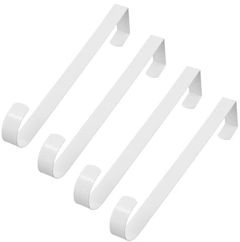JIAYUET Lot de 4 crochets de porte en fer blanc pour couronne de Noël, mariage, Halloween - 30 cm x 5,5 cm