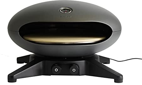 Morsø Forno Spin - Four à pizza à gaz avec pierre à pizza tournante, four d'extérieur pour pizza en aluminium, au design épuré, 57 x 53 x 35 cm, anthracite