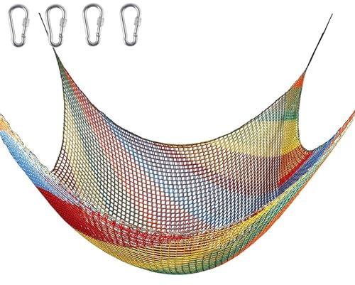 Filet d'escalade pour enfants, filet de hamac double couche robuste pour jardin, pont de barre de singe, échelle de corde pour jouer en plein air