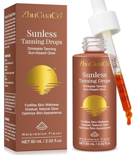 Gocce Autoabbronzanti da Bere, 2026 NEW Sunless Tanning Drops to Drink, Gocce Abbronzanti Senza Sole, Migliora il tono naturale della tua pelle (1PC)