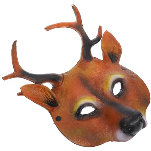 ABOOFAN Masque de Renne D'halloween en Mousse Pu Bois Créatifs, Non Déformable et Résistant la Décoloration, pour Cosplay et Fêtes de Noël