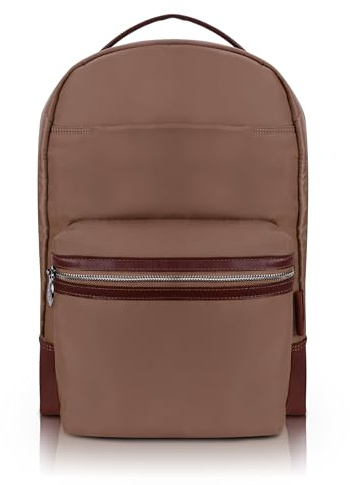 McKlein 15 Nylon Dual Compartment Laptop Backpack- Parker- Khaki