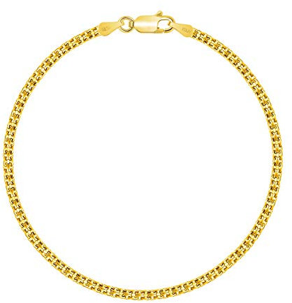 PLANETYS - Bismarck Diamantiert kette Armband 925 Sterling Silber 18K Vergoldet - 2.4 mm Breite