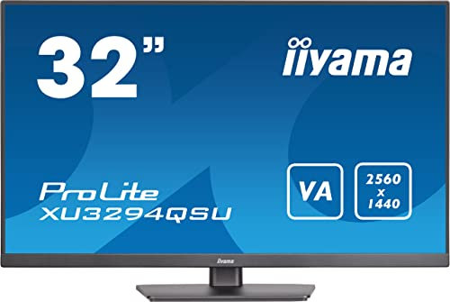 iiyama Prolite XU3294QSU-B1 80cm 31,5 Zoll VA LED-Monitor WQHD HDMI DisplayPort USB3.0 schwarz
