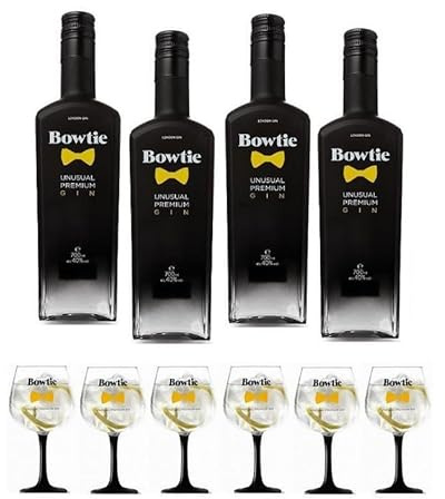 BOWTIE SPECIAL PACK 4 BOTTIGLIE BOWTIE GIN 70 CL 6 COPPE