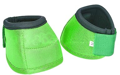 Horse Bell Boots Protective Hoof Boot Shock Absorbing Lining 1680D Oxford Cloth Durable Quick to Wrap, Green
