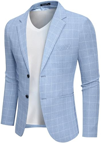 COOFANDY Mens Blazer Two Buttons Casual Lightweight Sports Coat Texture Tuxedo with Pockets