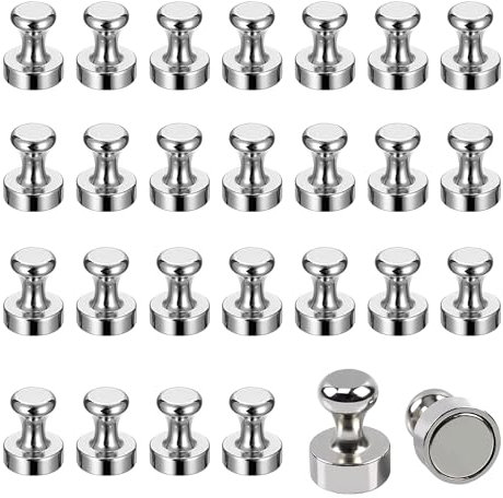 26 Pezzi Magneti Neodimio, Magnete Potente. Scatola con magneti per lavagne magnetiche, lavagne bianche, bacheche e frigoriferi.