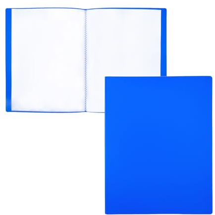 Raylu Paper Porte Vue A5 avec 20 Pochettes Transparentes, Porte Documents en Polypropylène 100% Recyclable, Protege Document pour Bureau et École (A5, Bleu, 20 Vues)