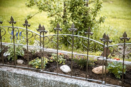 Zauberhafter Beetzaun, Gartenliebe 3 tlg. 155 cm Beetbegrenzer, Zaun Metall