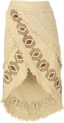 GURU SHOP Goa Falda Envolvente, Falda Tribal de Capas, Falda Boho, para Mujer, Talla única