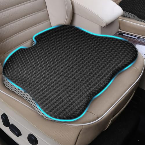 SKYNY Autositzkissen, Autokeilkissen, Autositzkeilkissen, Autofahrersitzkissen, Memory Foam Autositzbezug (Schwarz)