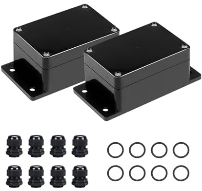 2 stycken kopplingsdosor vattentät IP66, 100 × 68 × 58 mm ABS-distributionsdosa utomhus med 8 anslutningar montering, elektriska tillbehör hölje, elektronisk projektlåda, kopplingsbox, elektrisk