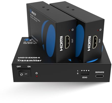 OREI 4K 1 in 8 Out HDMI Splitter 4:4:4 8-bit - HDMI 2.0, HDCP 2.2, 18 Gbps, 4K @ 60Hz HDMI Duplicator/Distributor UltaHD High Resolution (1x8)