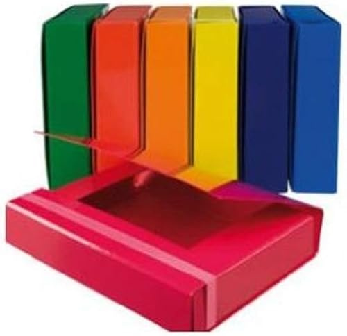 CARTELLE CON ELASTICO, DORSO 7CM, 1 Confezione da 4 pezzi col. ass.