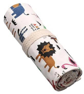 Zambuph Bolsa de lápices de Gran Capacidad para Almacenamiento lápices organizado y Seguro, Estuche Tela para Rollo Oficina, Rollo Lona