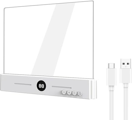 Genérico Luz De Lectura LED Inteligente Y Plana, Luz De Lectura Libro Cama Planas LED Transparentes Recargables, Lámpara Libro Inteligente 3 Colores, Para Niños Lectores Hogar Viajes Oficina